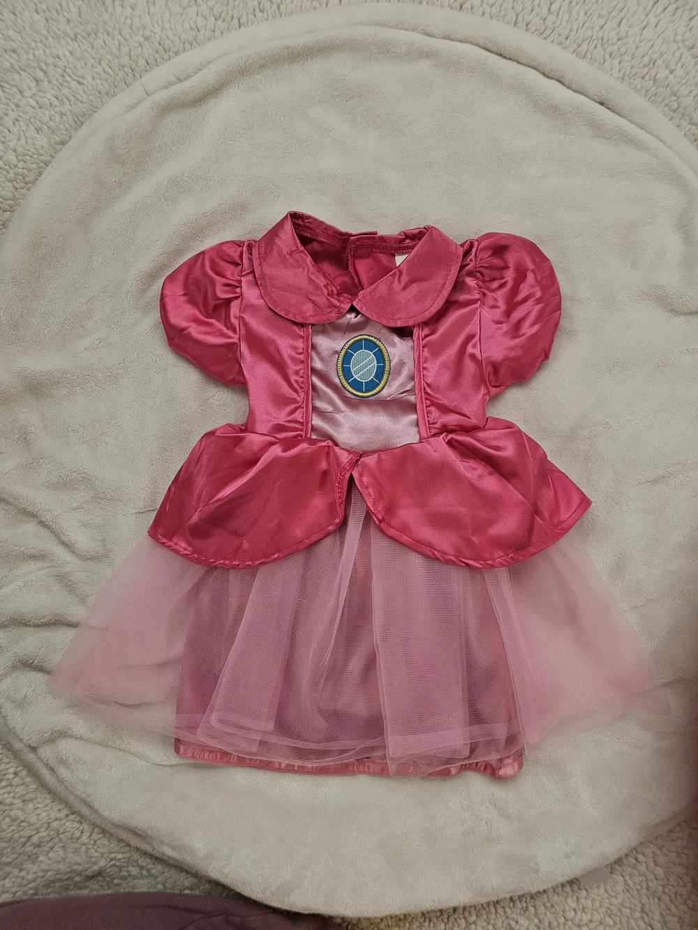 Princess Peach Pink Tulle Costume Dress With Crown Headband